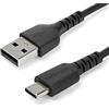 StarTech.com Cavo adattatore da USB 2.0 a USB-C di 2 m - Fibra aramidica e Protezione EMI -Cavo di ricarica TPI - Nero (RUSB2AC2MB)