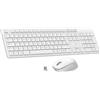 LeadsaiL Tastiera e Mouse Wireless, Kit Mouse e Tastiera Wireless per Computer USB 2,4 GHz, QWERTY, Full Size, Silenzioso, Ergonomico, Tastierino Numerico, Tasti Scelta Rapida per HP/Mac - Bianco