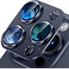 SumRioo Protezione Lente per iPhone 15 Pro/Pro Max, [Durezza 9H] HD Protezione Fotocamera Antigraffio in Lega di Alluminio, Blu