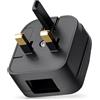 Peak Health 1 convertitore di potenza di picco da tipo A a spina britannica con fusibile di sicurezza, converte spine a 2 poli USA, cinese e giapponese in presa UK a 3 pin, adattatore con fusibile da 250 V 5 A