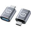 GRAUGEAR Adattatori USB-C a USB 3.2 Gen 2, Pack 2, Trasferimento Dati 10 Gbps, da tipo A a tipo C, Doppia Compatibilità, Alluminio