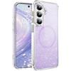 QIWEIQING Cover Magnetica per Samsung Galaxy S26 Plus Compatibile con MagSafe, Custodia Trasparente Glitter Brillantini Ultra-Sottile Antiurto Donne e Ragazze Case per Galaxy S26 Plus. Rosa JY