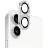 FiiMoo per iPhone 16/16 Plus Protezione Pellicola Fotocamera, Copertura Completa, Anti Graffio Lente Pellicola, Vetro Temperato Lente Protettiva-Argento
