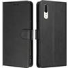 LMFULM® Custodia per Huawei P20 (EML-L29, EML-L09, EML-AL00) (5,8 pollici), in pelle PU, magnetica, custodia a portafoglio con funzione di supporto, colore nero
