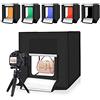 ELLENNE STUDIO SET FOTOGRAFICO GRANDE 40 CM LIGHT BOX ILLUMIN LED 6 SFONDI | STUDIO SET FOTOGRAFICO GRANDE 40 CM LIGHT BOX CON ILLUMIN. LED 6 SFONDI PORTATILE