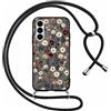 Votvloay Cover Cordino per Samsung Galaxy S26 Plus 5G (S26+ 5G) 6,7, Collana Corda Tracolla Laccio Ragazze Custodia con Aesthetic Disegni Fiori, Silicone Sottile Antiurto Case per Samsung S26+, Nero