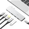 VENTION MacBook USB Adapter, Mac Hub with Dual USBC, Removable Magnetic USB-C Connector, PD 140W / 8K @ 240Hz / 80Gbps Max, Compatible with All Laptops/iPads, Silver