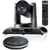 Tenveo Sistema di Telecamera per Conferenze 4K con Microfono Bluetooth, Camera PTZ Zoom Ottico 3X Tracking IA, USB3.0/HDMI, 93° Grandangolo per Videoconferenza, Riunioni, Chiesa, Zoom/Teams/OBS