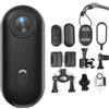 Camnoon 4K 30fps Tiny Action Camera WiFi Sport Camera Obiettivo grandangolare 120° Batteria Integrata con Cordino Magnetico Clip Posteriore Custodia Impermeabile Accessori di Montaggio