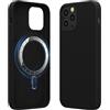 kwmobile Custodia Magnetica Compatibile con Apple iPhone 12 / iPhone 12 Pro - Compatibile con MagSafe - Cover Silicone TPU Magnete - nero
