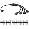 Binghe ARGB Splitter Binghe ARGB Hub Cavo di Prolunga per Ventola, 5V 3Pin Cavo splitter da 1 a 4, Cavo di Prolunga per Connettore ARGB della Scheda Madre per Connettore per illuminazione ventola