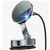 Auvra MagAxis Lumen - Supporto magnetico per auto con ventosa, ricarica wireless 15 W, LED, rotazione di 540 gradi, compatibile con MagSafe, iPhone 17/16/15/14/13/12 Pro/MAX e Android - Argento