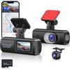 Hodozzy 4K Dash Cam Auto Anteriore e Posteriore, WiFi Dash Cam Doppia Telecamera Auto con Visione Notturna, Hodozzy Telecamera da Cruscotto G-Sensor, Registrazione in Loop, Monitor Parcheggio, Scheda 64 GB