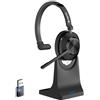 Cuffie Bluetooth Con Microfono Cancellazione Rumore Vonztek - Auricolari On-Ear Wireless Per Lavoro Smart, Zoom, Team, Ufficio, Oro