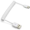 SYSTEM-S Cavo USB tipo C 3.1 a USB 2.0 a spirale, 50 cm - 100 cm, colore: bianco