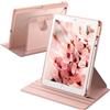 JETech Rotante Custodia per iPad 9/8/7 (10,2 Pollici, 2021/2020/2019 Modello, 9a/8a/7a Generazione) con Portapenne, 360 Gradi Rotazione Protettiva Cavalletto Cover Chiaro Indietro (Oro Rosa)