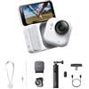 Insta360 GO Ultra Pack Famiglia Bianco Artico- action cam mini 4K a mani libere, indossabile, superba in bassa luce, montala ovunque, stabilizzazione FlowState, 200 min di carica, impermeabile 10m