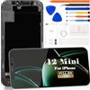 SRJTEK Incell per iPhone 12 Mini Sostituzione dello Schermo A2399 Display LCD A2176 Sostituzione dello Schermo LCD A2398, A2400 Touch Digitizer Assembly Kit di Parti di Riparazione (5,4 Pollici)