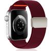 KeHowy Nylon Cinturino per Apple Watch Cinturino 38mm 40mm 41mm 42mm | Uomini Donne Elastica Magnetica Intrecciato Cinturini per iWatch Series 12/11/10 42mm/9/8/7/6/5/4/3/2/1/SE/SE2/SE3, Rosso