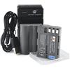 DSTE EN-EL3E Li-ion Batteria (2-Pacco) e Caricabatterie USB Compatibile per Nikon D30 D50 D70 D70S D90 D80 D100 D200 D300 D300S D700
