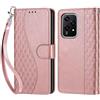 KENHONER Custodia per Honor 200 Lite Cover, Oro rosa | Portafoglio in Pelle PU Retro, Antiurto Flip, Slot per Schede, Funzione Stand, Chiusura Magnetica