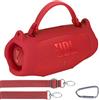 Lebakort Siliconica Caso Custodia per JBL Charge 6 Speaker Portatile (Rosso)