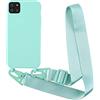 2NDSPRlNG Cover Con Collana Compatibile Con Samsung Galaxy A22 5G,Case Con Laccio Per Il Collo Custodia Con Cordino Soft Silicone Case,Menta Verde