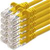 1aTTack.de - Cavo di rete LAN - 3.0m - Gigabit RJ45 - 10 pezzi - giallo | Cavo patch Ethernet per reti Gigabit, collega router, modem, switch, PC e console con connettori RJ45
