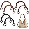 PH PandaHall 6pz 45cm Manici per Borsa con Perline in Legno 3 Colori Manici per Borse in Legno Nero Marrone in Stile Boho per Borse da Spiaggia Borsa a Mano