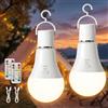 TaoFiaCo E27 Lampadina Ricaricabile con Telecomando - Lampadina Batteria 3 Colore Dimmerabile 7W USB-C - Senza Fili Controllo dei Pulsanti per Campeggio Come Illuminazione di Emergenza 2 Pezzo