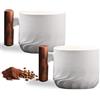 Hengrongshen Set di 2 tazze da caffè espresso (2 x 70 ml) in ceramica, con manico, mini tazza da tè, tazza da caffè per espresso, tè (set da 2 - bianco)