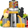 AHJ Estrattore di Succo Slow Juicer con Apertura Extra-Large 135mm per Frutta Intera, Estrattore Frutta e verdura,Alta Estrazione, Facile da Pulire, con 2 Bicchieri, Perfetta per Matrimoni e Compleanni
