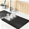 KitchenRaku Tappetino scolapiatti 40x50 cm | Tappeto per caffè | Tappeto scolapiatti per stoviglie | Tappeto assorbente per scolatura sotto la macchina da caffè | Tappeto da cucina Dish Drying Mat | Nero