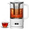 Rauwseul Bollitore Elettrico in Vetro 0,6L 500W, Temperatura Regolabile 40-75°C, Timore 24 Ore, Senza BPA, Piccolo e Compatto per Salotto/Camera da Letto/Camper | Ideale per Tè, Caffè, Latte,Integratori