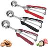 Amroicus Set di 3 Porzionatori per Biscotti, Dosatori in Acciaio Inox per Gelato e Impasto, Cucchiaio da Porzionamento con Grilletto, 1 Cucchiaio/2 Cucchiai/3 Cucchiai, Dosatore per Muffin, Cupcake