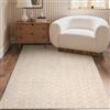 BEIMO Tappeto Salotto 120x160 cm - Tappeto Moderno a Pelo Corto con Effetto 3D, Morbido, Lavabile in Lavatrice e Antiscivolo, Design a Quadri in Color Crema per Salotto e Camera da Letto