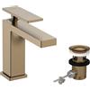 hansgrohe Tecturis E - Rubinetto per lavabo con scarico a tirante, risparmio energetico (CoolStart), Miscelatore lavabo risparmio idrico (EcoSmart) con altezza bocca 117mm, bronzo spazzolato, 73014140