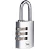 Yale Lucchetto in ottone cromato a combinazione Y151B/30/125/1 corpo 30mm, arco in acciaio, combinazione a 3 cifre