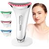 HOTUT Dispositivo di Bellezza Antirughe, Dispositivo di Bellezza con 3 Modi LED, 45°C Massaggio Viso EMS, Massaggiatore di Bellezza per Il Viso e Il Collo, Ricaricabile USB Portatile (Bianco)