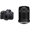 Canon EOS R100 + RF-S 18-45mm F4.5-6.3 IS STM (24.1MP APS-C Mirrorless Camera, Dual Pixel CMOS AF, 4K Video) + Objektyvas Canon RF-S 18-150mm F/3.5-6.3 IS STM