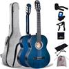 Winzz Chitarra da concerto 4/4 adulto, chitarra classica per principianti, 39 pollici (blu vintage)