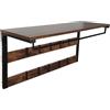 Relaxdays Appendiabiti da Parete con ripiano e Barra, MDF/Metallo, Marrone/Nero, 42x80x30 cm