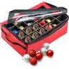 TINY TIM TOTES Contenitore per ornamenti, coperchio con cerniera, 48 scomparti singoli e divisori per cipolle e decorazioni natalizie, colore: rosso