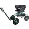 Relaxdays Sedile da Giardino su Ruote, Regolabile, Portata 150 kg, vano portaoggetti, Cuscino e Schienale, Verde