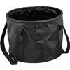 Relaxdays Secchio Pieghevole da Campeggio, 15 Litri, Cestino Portatile da Pesca, Lavapavimenti con Manici in PVC, Nero