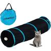 Relaxdays Tunnel per Gatti, LxD: 88 x 25 cm, Tubo Pop-Up, Cat Pet Toys, Gioco per Conigli e Porcellini d'India, Nero