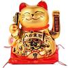 lachineuse Maneki Neko JAPONAIS GOLD - Portafortuna tradizionale - Braccio mobile