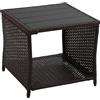 Relaxdays Tavolino da Balcone, 40 x 45 x 45 cm, Struttura in, Marrone