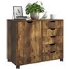 Relaxdays Contenitore su Ruote Relaxdays, 5 cassetti e 2 Scomparti, HLP: 65x78x40 cm, Armadio da Ufficio con rotelle, Marrone