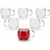 Relaxdays Set da 6 Tazze in Borosilicato da 400 ml con Manico per caffè, Latte Macchiato e tè, Misure 8x11x8 cm